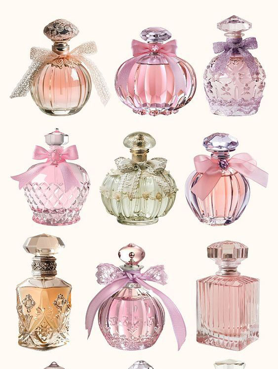 editable elegant perfume bottle design element set